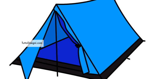 campeggio tenda blu