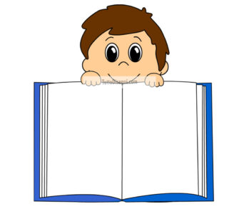 bambino con libro aperto