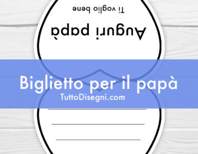 biglietto papa da colorare