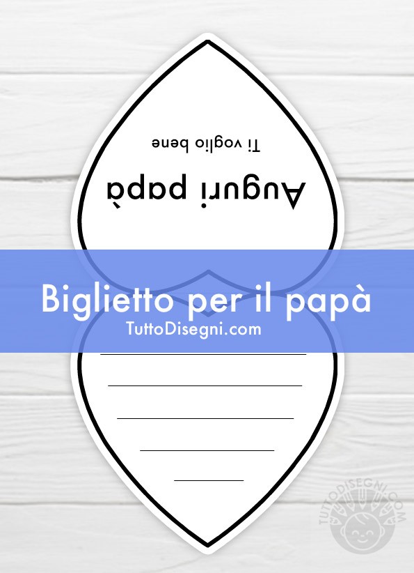 biglietto papa da colorare