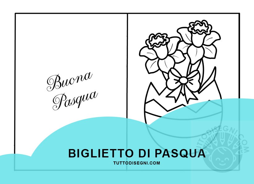 biglietto uovo pasqua narcisi