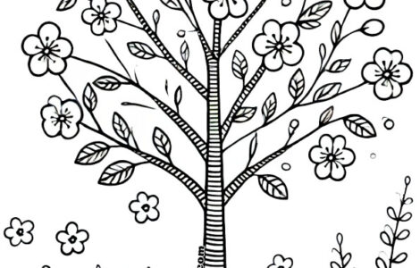 albero primavera doodle