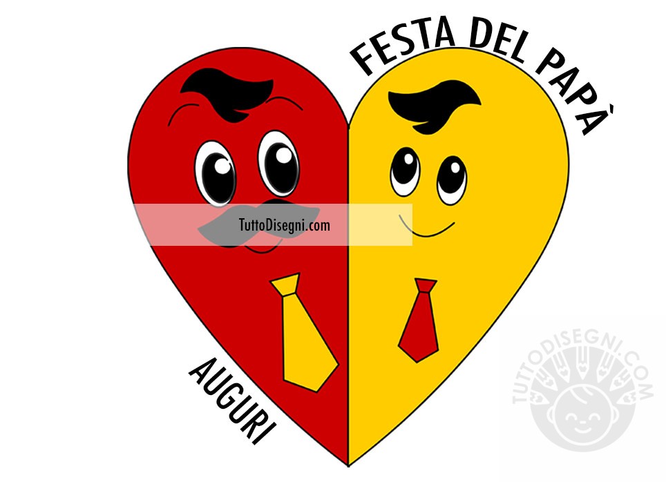 cuore papa giallo rosso