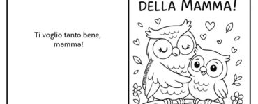 biglietto mamma con gufi