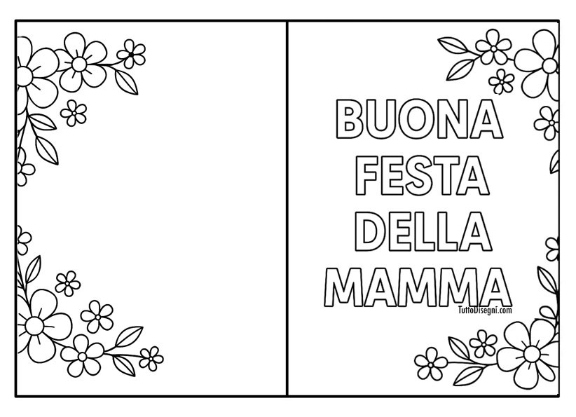 biglietto mamma da colorare