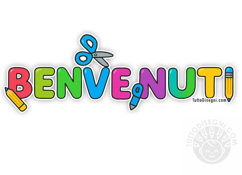 benvenuti scritta colorata 1