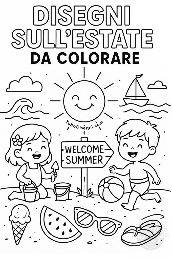 disegni sull'estate da colorare
