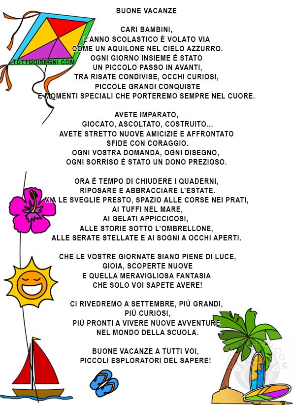 scuola buone vacanze bambini