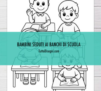 bambini seduti ai banchi di scuola