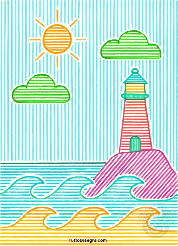paesaggio marino con linee