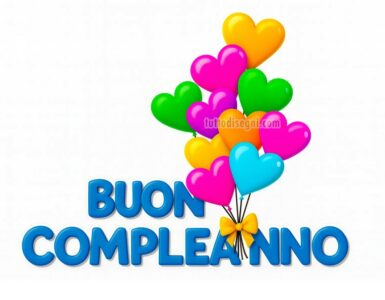 buon compleanno 3d con palloncini