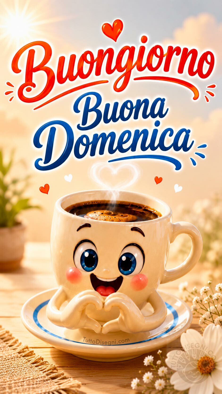 buona domenica tazzina cuore