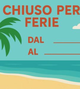 chiuso ferie estive cartello