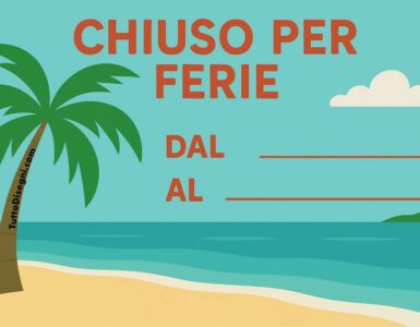 chiuso ferie estive cartello