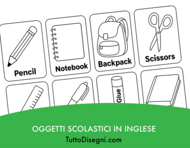 oggetti scolastici inglese