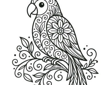 pappagallo tropicale zentangle