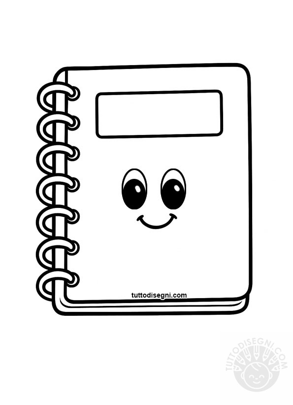 quaderno a spirale da colorare stile cartoon