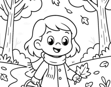 bambina nel bosco autunnale