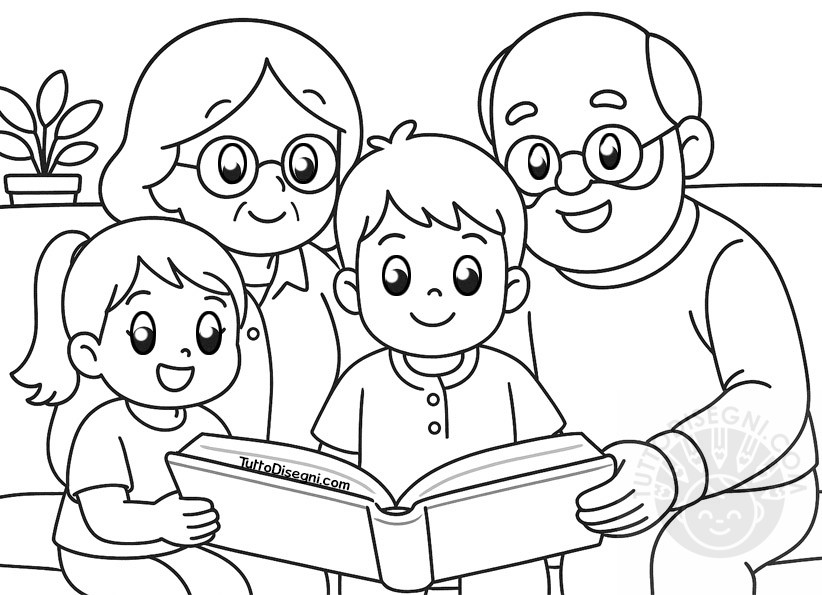 nonni leggono libro bambini
