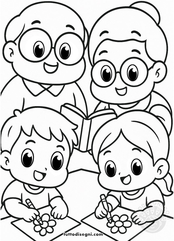 nonni nipoti che disegnano