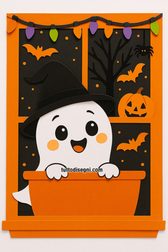 COMIN Gonfiabili per Halloween, 1,5 m, luce verde fantasma con occhi grandi, decorazioni per Halloween con luci LED rotanti incorporate per feste per