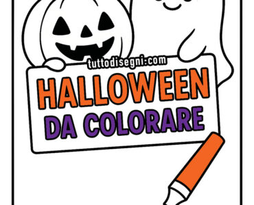 Halloween da colorare con zucche, fantasmi, pipistrelli e streghe per bambini.