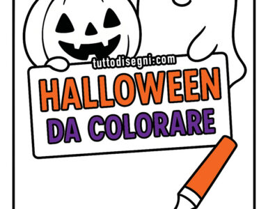 Halloween da colorare con zucche, fantasmi, pipistrelli e streghe per bambini.