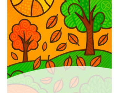 paesaggio autunno con linee