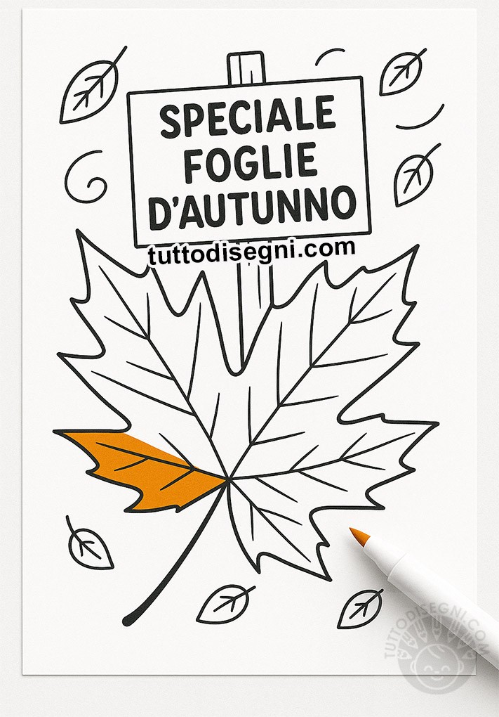 Speciale Foglie d’Autunno da colorare e a colori