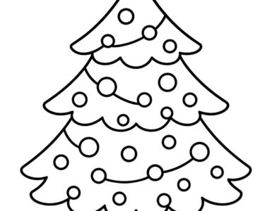 Albero di Natale facile da colorare 9 albero di natale facile