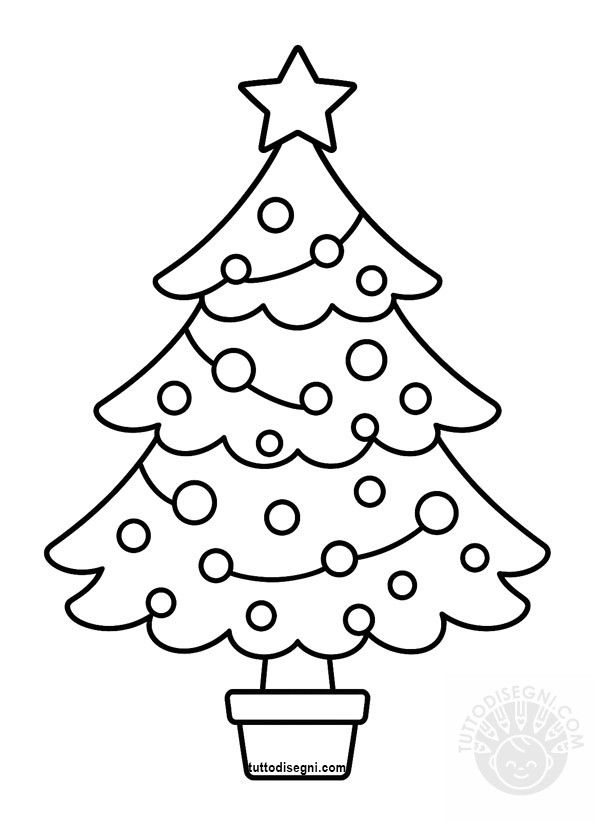 Albero di Natale facile da colorare 3 albero di natale facile