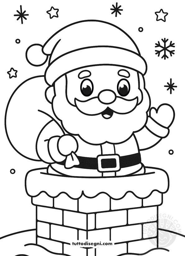 babbo natale che scende dal camino