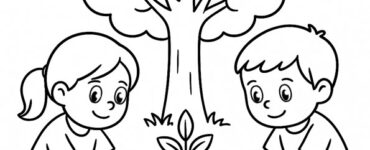 bambini piantano una piantina