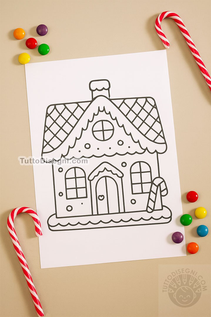 Casa di pan di zenzero natalizia da colorare 6 casa di pan di zenzero