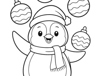 Pinguino di Natale da colorare 5 pinguino natale