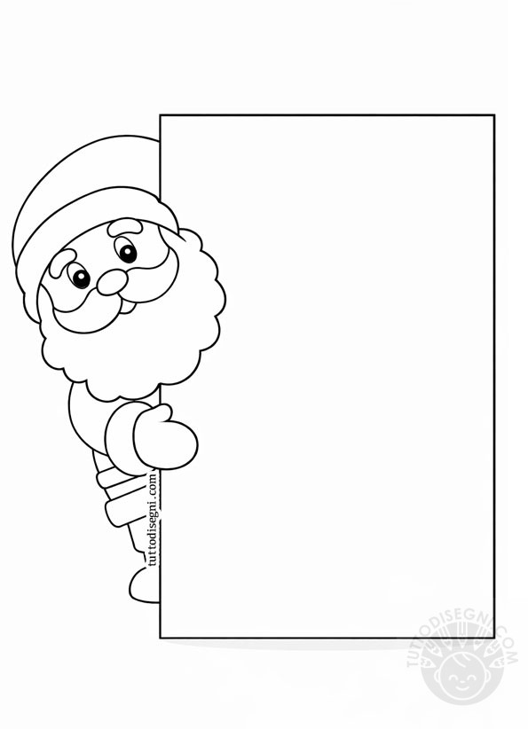 babbo natale che sbuca da un cartello