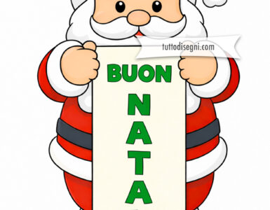 Babbo Natale con striscione verticale natalizio 5 babbo natale striscione natalizio