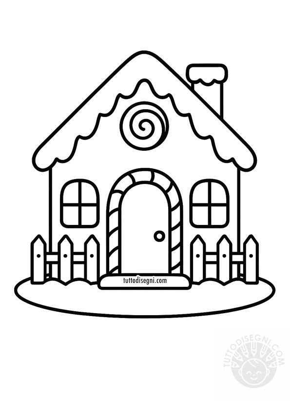 Casa di Natale da Colorare 3 casa di natale