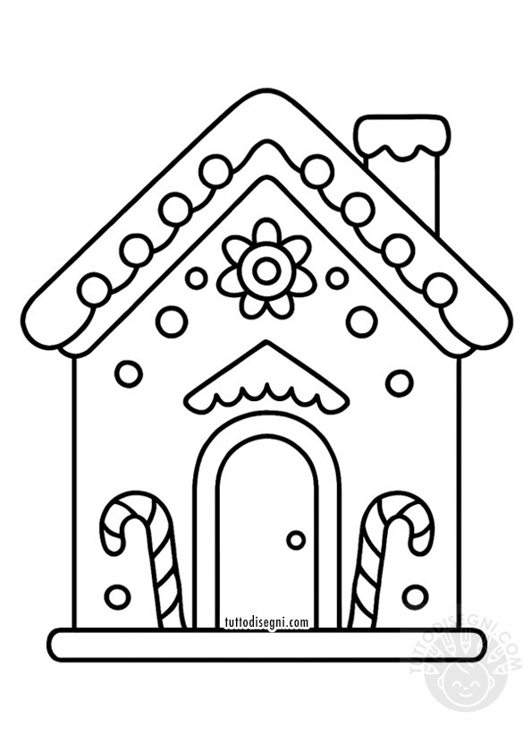 Semplice Casetta Pan di Zenzero da colorare