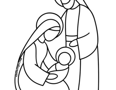 Sacra Famiglia da Colorare 1 sacra famiglia