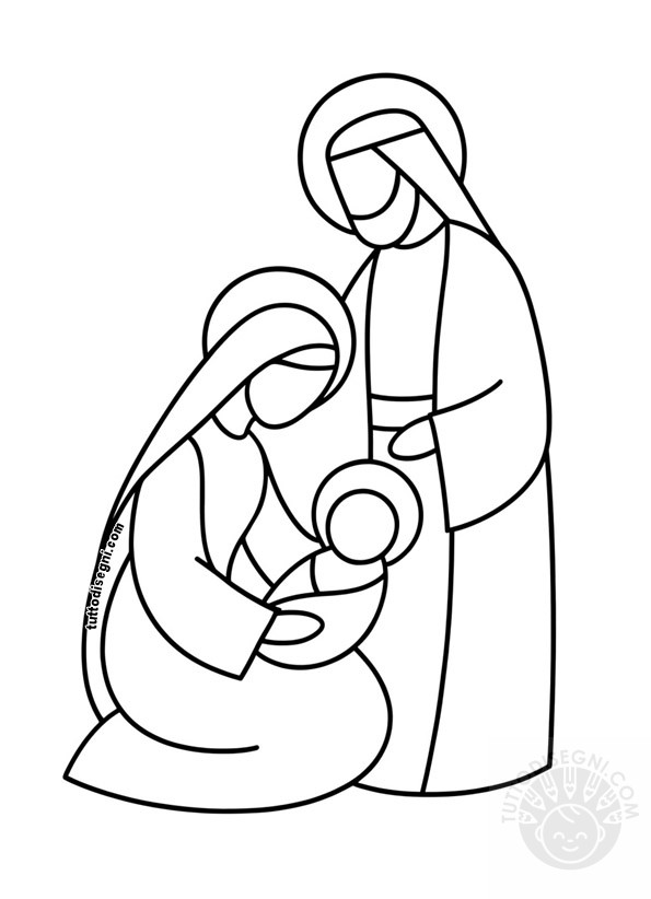 Sacra Famiglia da Colorare 3 sacra famiglia