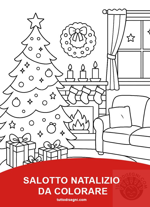Salotto Natalizio con Camino e Albero 3 salotto natalizio con albero
