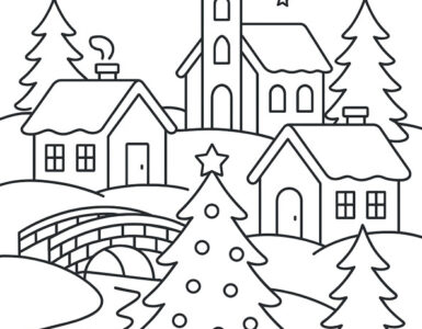 Villaggio in inverno da colorare 4 villaggio in inverno natale