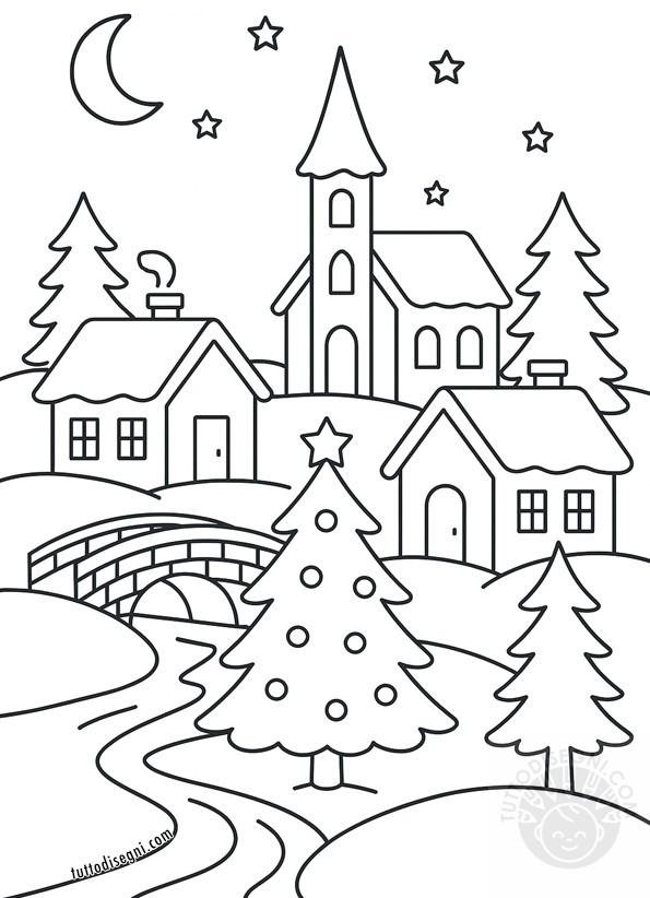villaggio in inverno natale