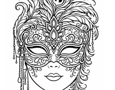 Maschere veneziane da colorare 4 maschera veneziana con piume