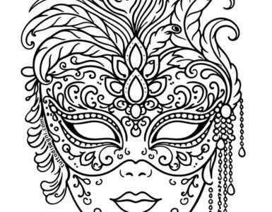 Maschera veneziana elegante da colorare 4 maschera veneziana elegante 1