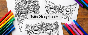 maschere veneziane da colorare