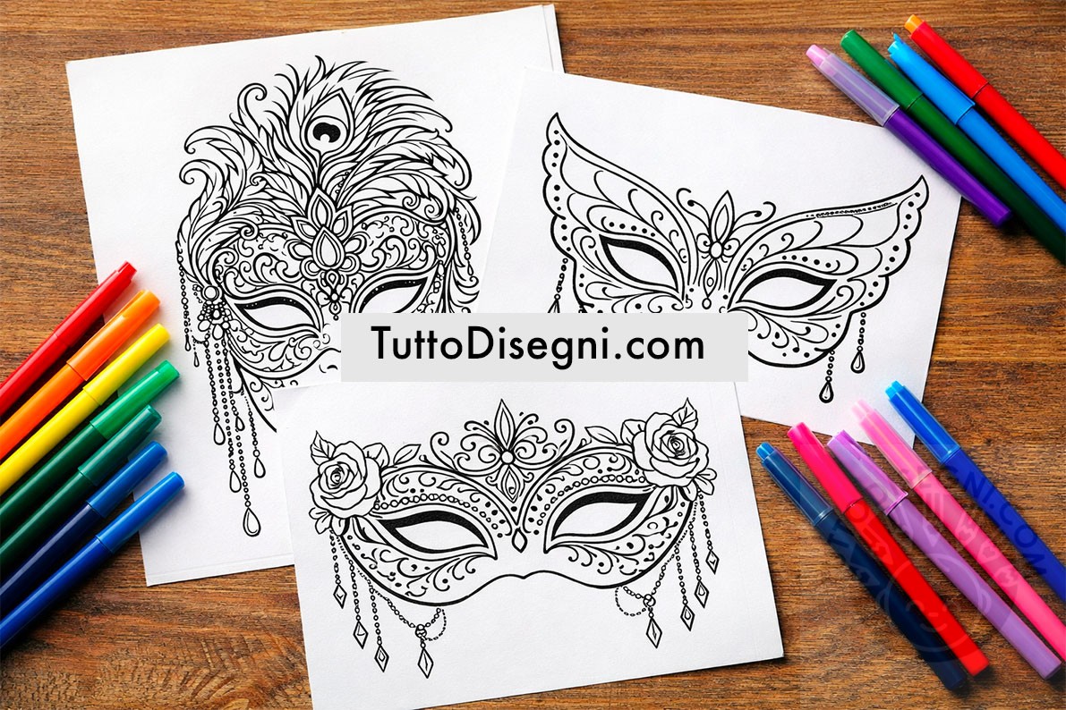 maschere veneziane da colorare