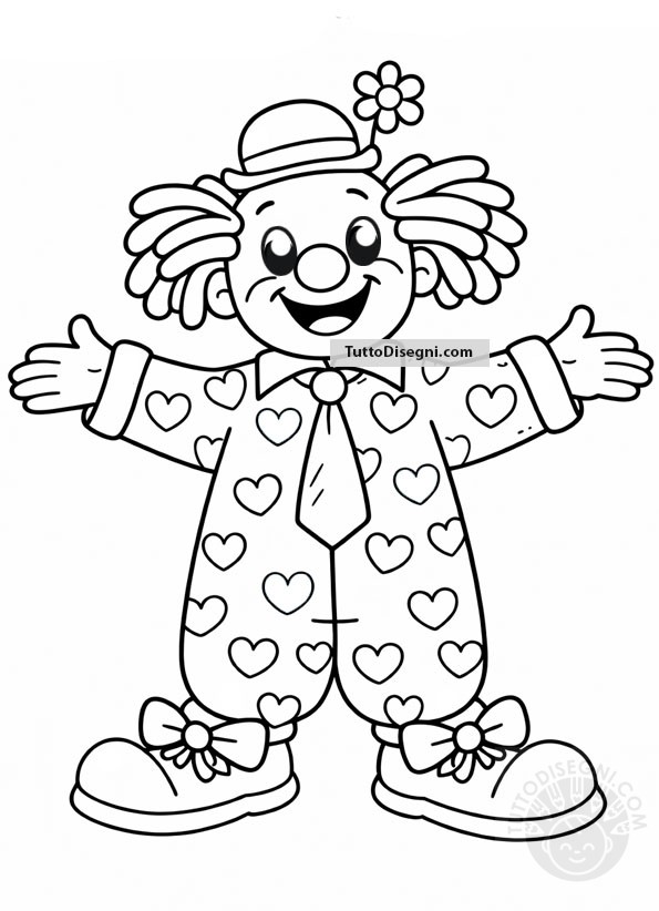 Pagliaccio del circo da colorare 3 pagliaccio circo con cuori