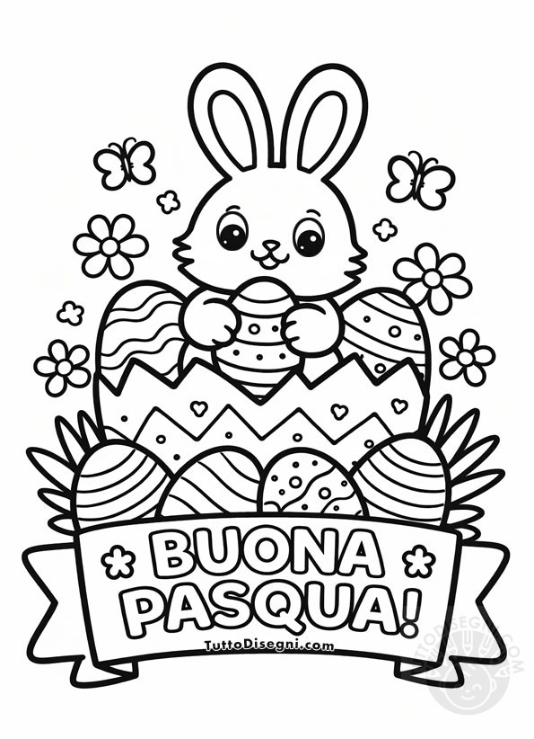 Addobbo pasquale semplice da stampare 3 addobbo pasquale con coniglio